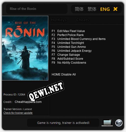 Rise of the Ronin: ТРЕЙНЕР И ЧИТЫ (V1.0.96)