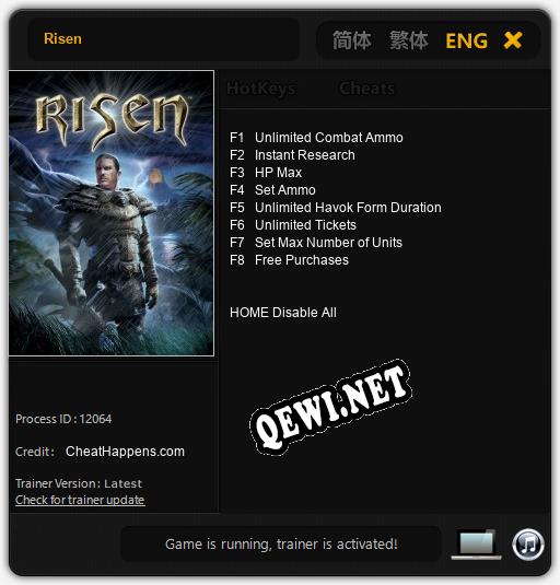 Risen: ТРЕЙНЕР И ЧИТЫ (V1.0.19)