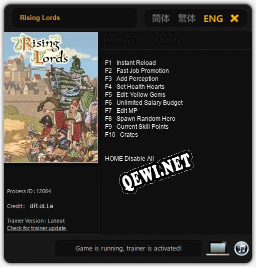 Rising Lords: Трейнер +10 [v1.5]