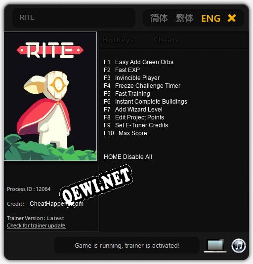 RITE: Трейнер +10 [v1.1]