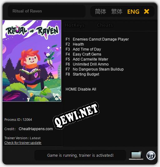 Ritual of Raven: Трейнер +8 [v1.7]
