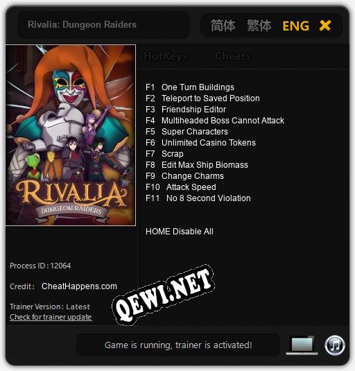 Rivalia: Dungeon Raiders: Читы, Трейнер +11 [CheatHappens.com]