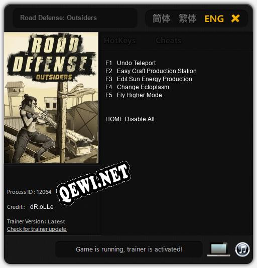 Трейнер для Road Defense: Outsiders [v1.0.4]