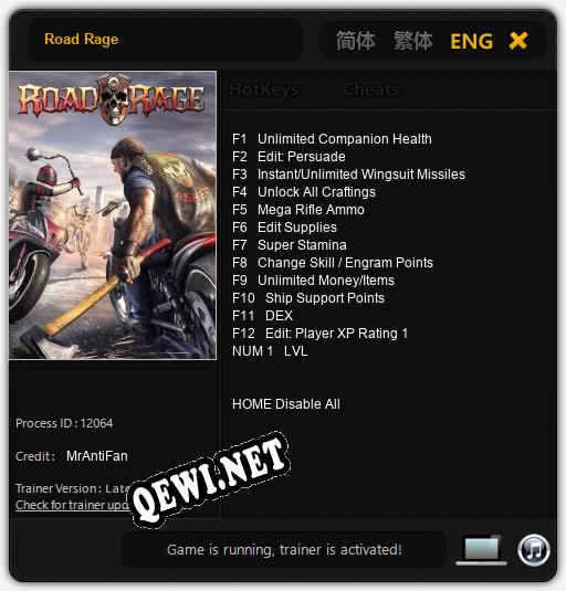 Road Rage: Трейнер +13 [v1.8]