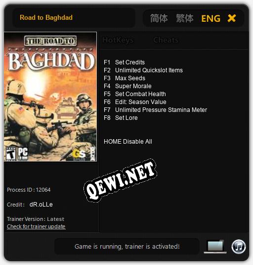 Road to Baghdad: Трейнер +8 [v1.5]