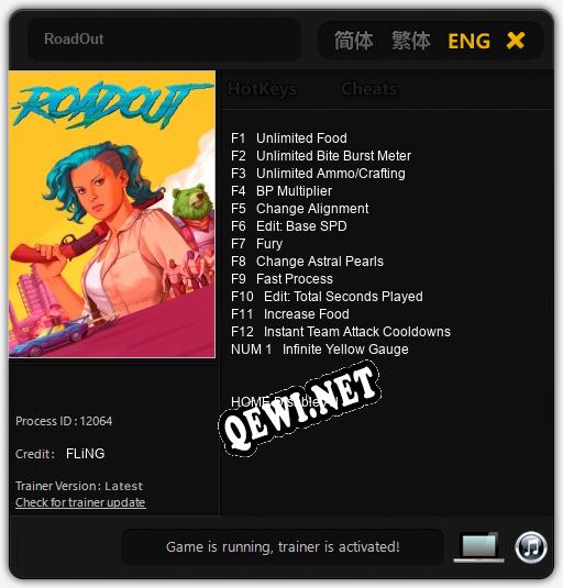 RoadOut: Трейнер +13 [v1.9]