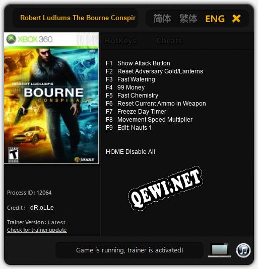Трейнер для Robert Ludlums The Bourne Conspiracy [v1.0.1]