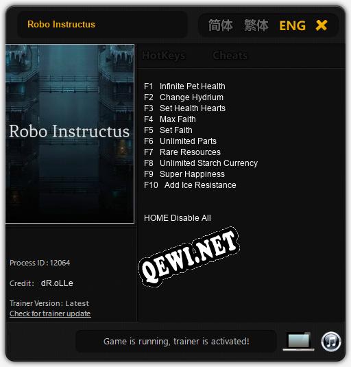 Robo Instructus: ТРЕЙНЕР И ЧИТЫ (V1.0.50)