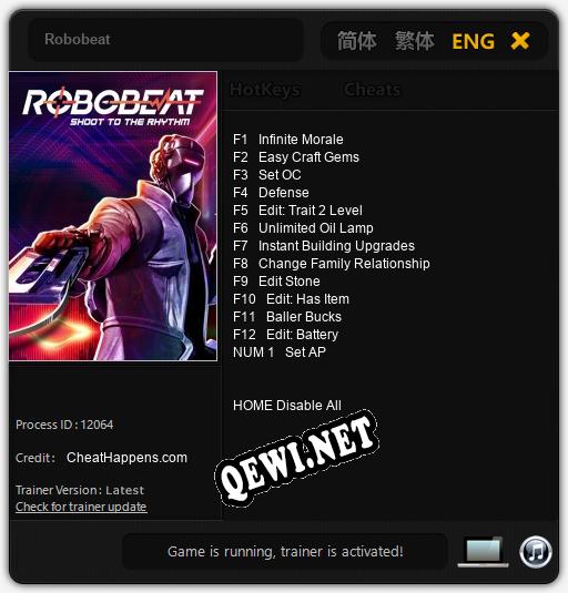 Трейнер для Robobeat [v1.0.4]