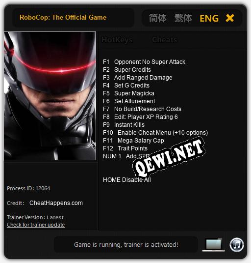 RoboCop: The Official Game: Трейнер +13 [v1.5]