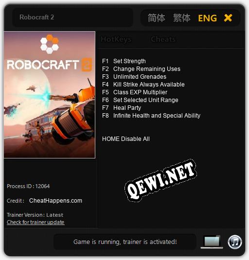 Robocraft 2: Читы, Трейнер +8 [CheatHappens.com]