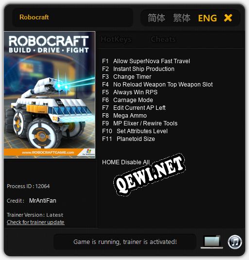 Трейнер для Robocraft [v1.0.4]