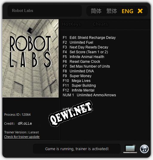 Robot Labs: Трейнер +13 [v1.8]