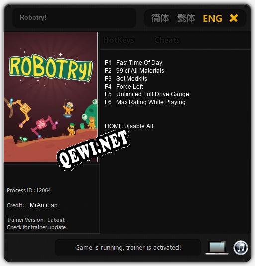 Robotry!: Читы, Трейнер +6 [MrAntiFan]