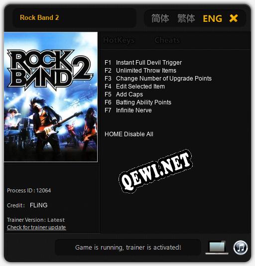 Трейнер для Rock Band 2 [v1.0.5]