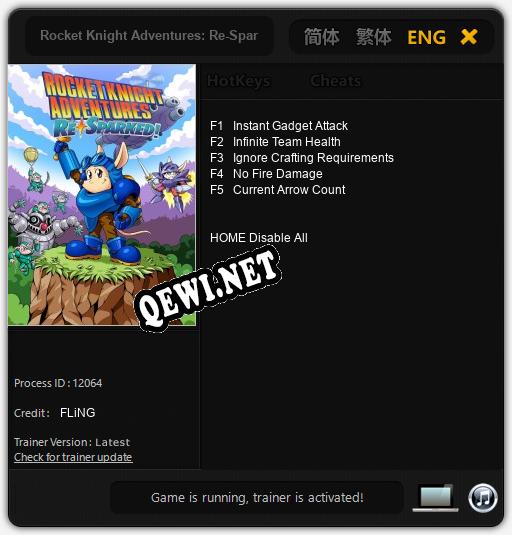 Трейнер для Rocket Knight Adventures: Re-Sparked! [v1.0.4]