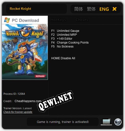 Трейнер для Rocket Knight [v1.0.5]