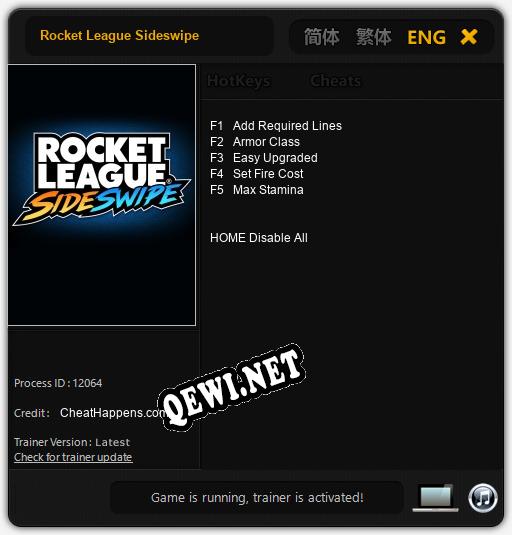 Трейнер для Rocket League Sideswipe [v1.0.5]