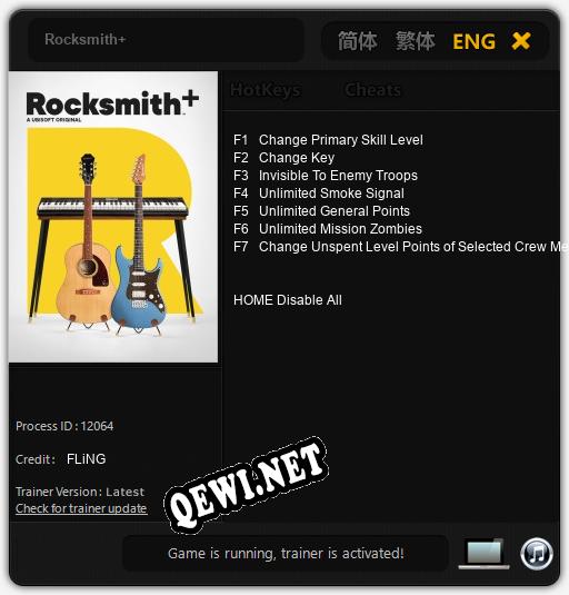 Rocksmith+: Трейнер +7 [v1.3]