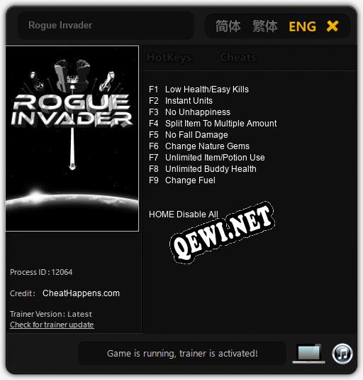 Rogue Invader: Трейнер +9 [v1.2]