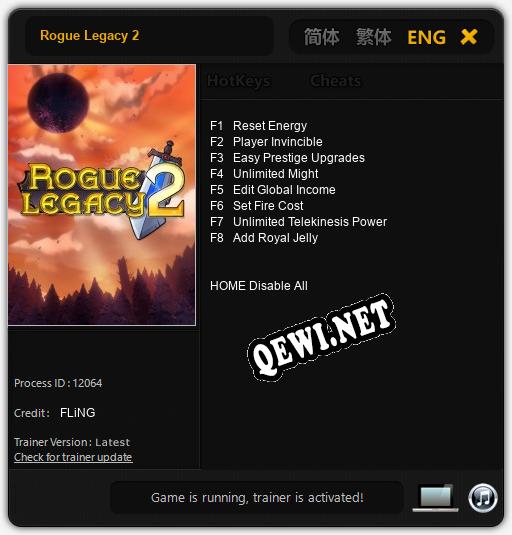 Трейнер для Rogue Legacy 2 [v1.0.3]