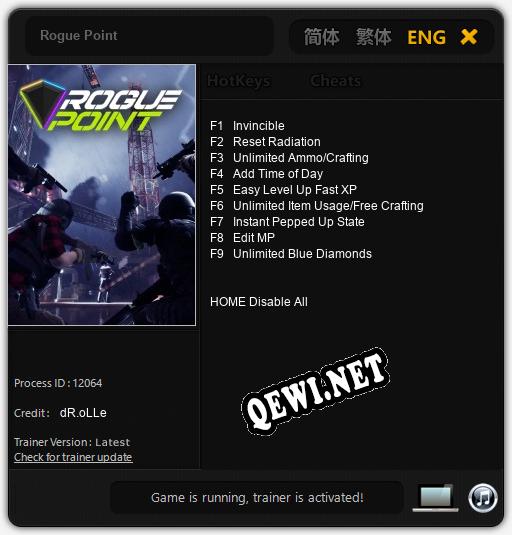 Трейнер для Rogue Point [v1.0.9]