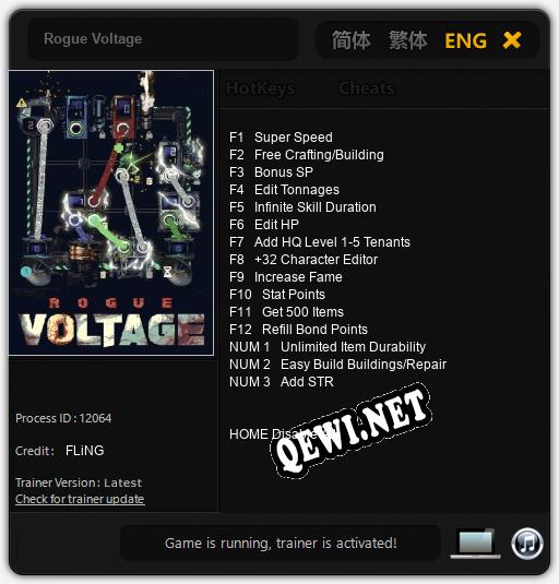 Трейнер для Rogue Voltage [v1.0.3]