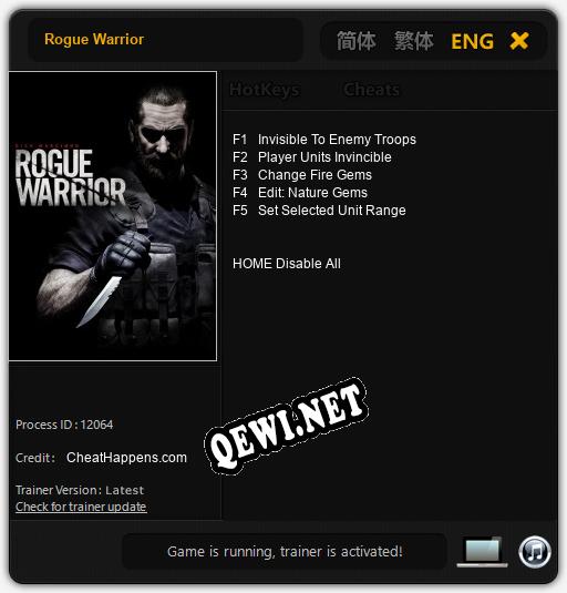 Трейнер для Rogue Warrior [v1.0.3]