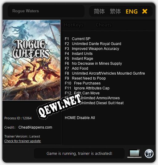 Трейнер для Rogue Waters [v1.0.1]