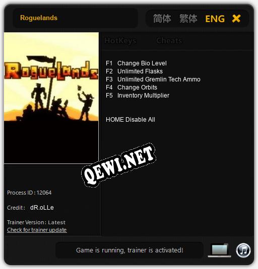 Roguelands: Трейнер +5 [v1.8]