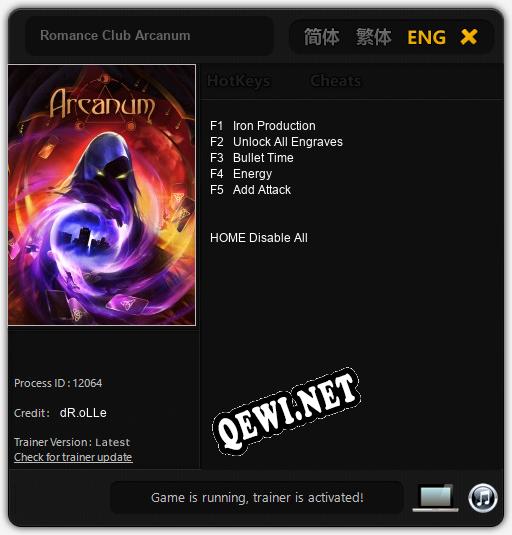 Romance Club Arcanum: Читы, Трейнер +5 [dR.oLLe]