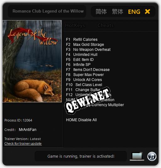 Romance Club Legend of the Willow: Читы, Трейнер +14 [MrAntiFan]