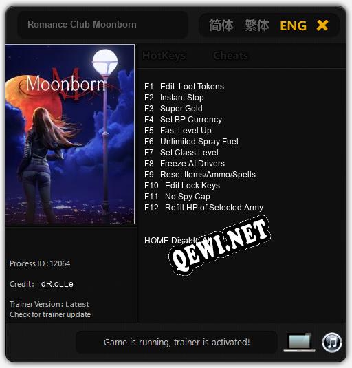Трейнер для Romance Club Moonborn [v1.0.9]