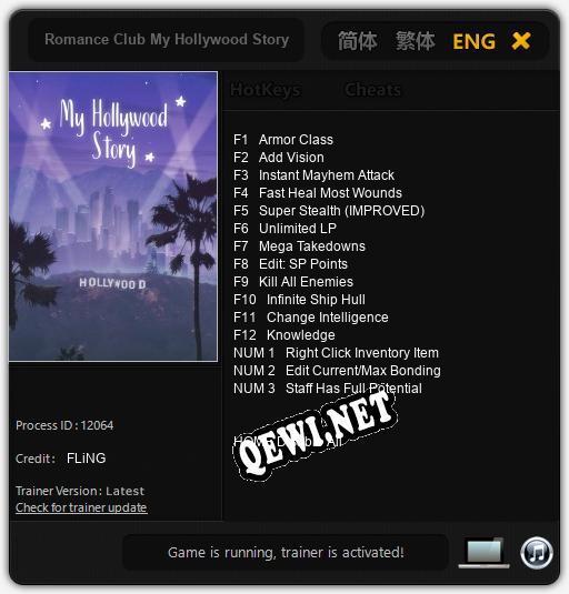 Romance Club My Hollywood Story: ТРЕЙНЕР И ЧИТЫ (V1.0.22)