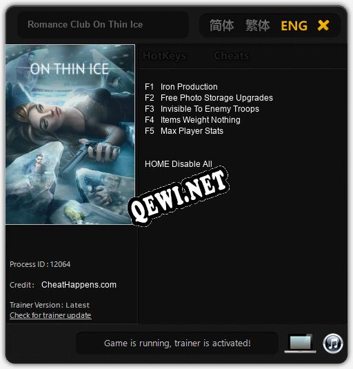 Romance Club On Thin Ice: Читы, Трейнер +5 [CheatHappens.com]