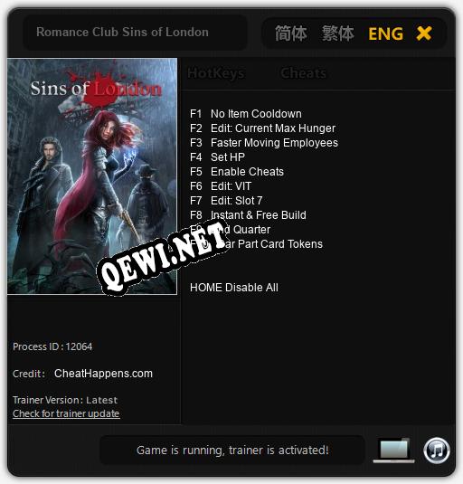 Romance Club Sins of London: Читы, Трейнер +10 [CheatHappens.com]