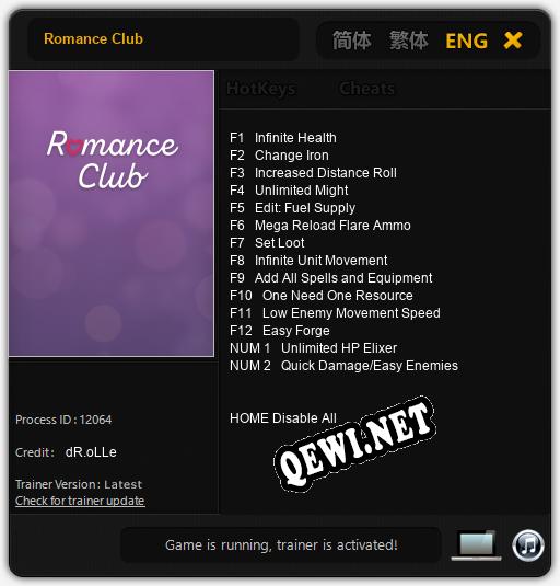 Romance Club: Читы, Трейнер +14 [dR.oLLe]