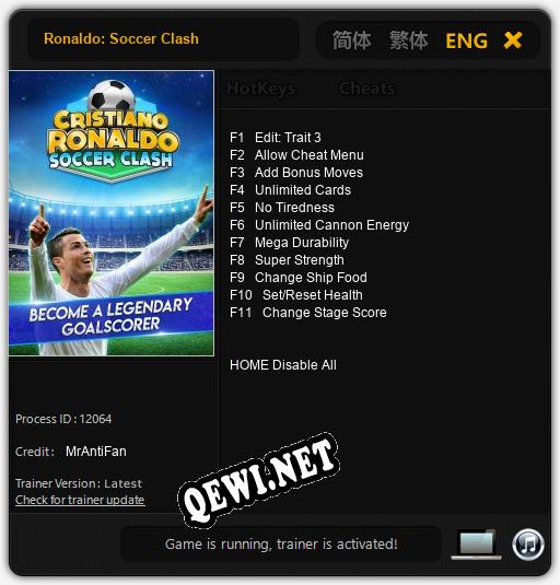 Ronaldo: Soccer Clash: Читы, Трейнер +11 [MrAntiFan]