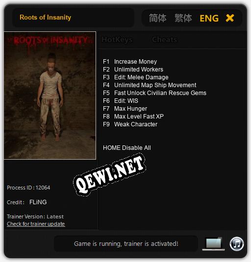 Roots of Insanity: ТРЕЙНЕР И ЧИТЫ (V1.0.51)