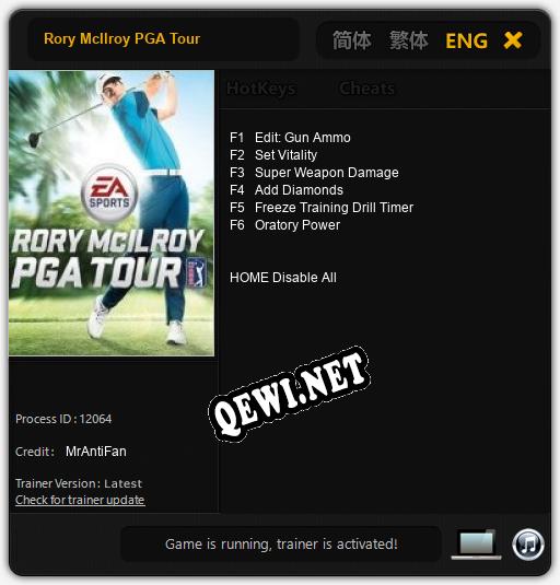 Rory McIlroy PGA Tour: Трейнер +6 [v1.2]
