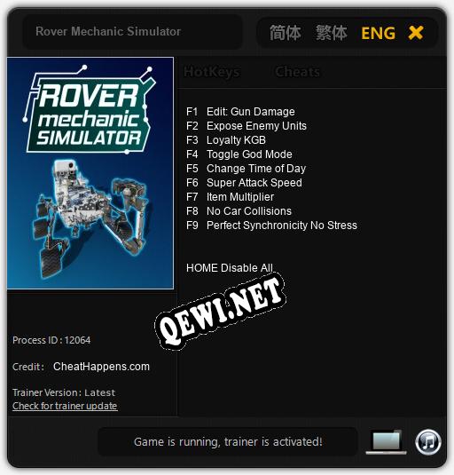 Трейнер для Rover Mechanic Simulator [v1.0.9]