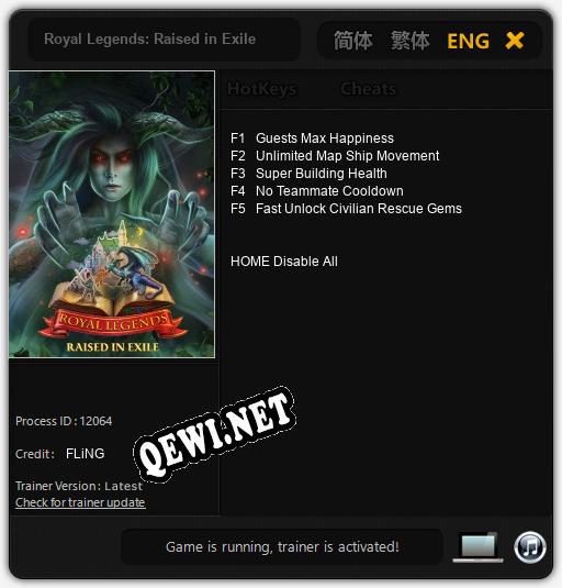 Трейнер для Royal Legends: Raised in Exile [v1.0.2]