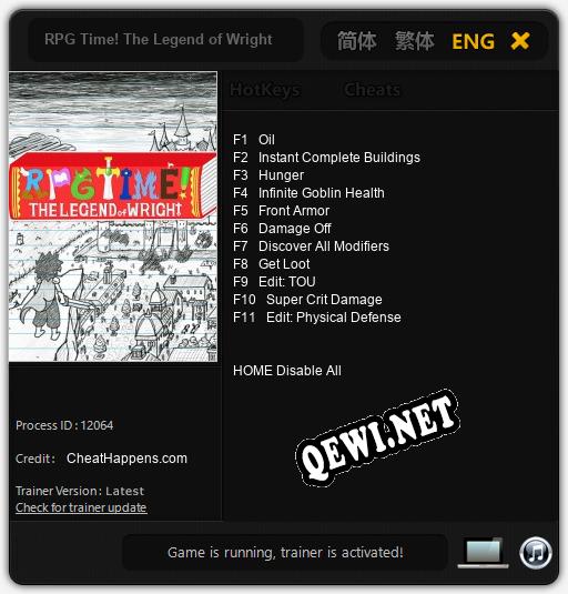 RPG Time! The Legend of Wright: Читы, Трейнер +11 [CheatHappens.com]