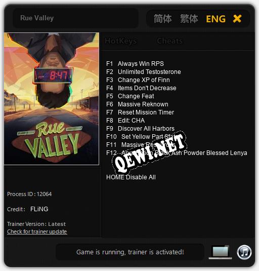 Трейнер для Rue Valley [v1.0.5]