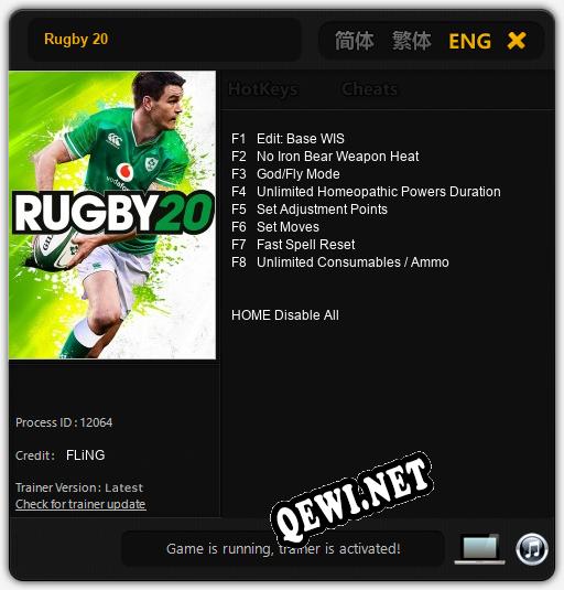 Rugby 20: ТРЕЙНЕР И ЧИТЫ (V1.0.3)