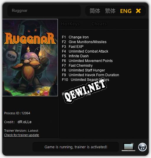 Ruggnar: ТРЕЙНЕР И ЧИТЫ (V1.0.98)