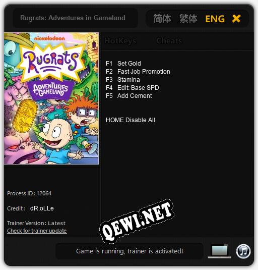 Rugrats: Adventures in Gameland: Читы, Трейнер +5 [dR.oLLe]