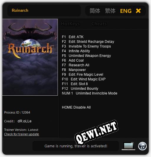Ruinarch: Читы, Трейнер +13 [dR.oLLe]
