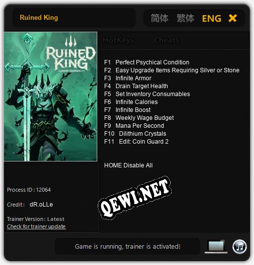 Трейнер для Ruined King [v1.0.2]