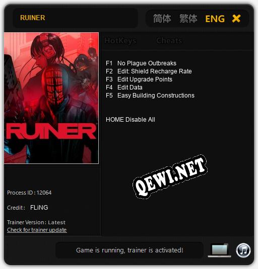 RUINER: ТРЕЙНЕР И ЧИТЫ (V1.0.13)
